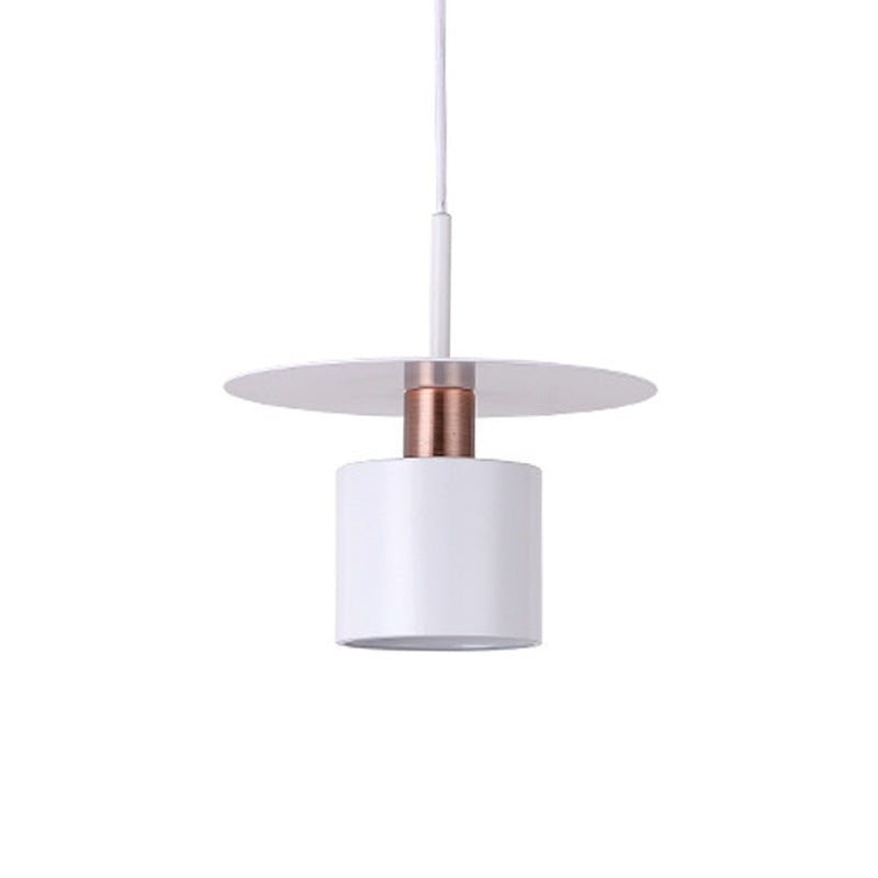 Perfume Bottle Bedside Hanging Light Metallic 1 Head 8"/14" Wide Minimalism Ceiling Suspension Lamp in White with Disk Top Clearhalo 'Ceiling Lights' 'Modern Pendants' 'Modern' 'Pendant Lights' 'Pendants' Lighting' 1456246