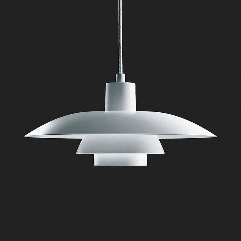 3-Layer Shade Pendant Lamp Nordic Aluminum Single White Ceiling Light for Sitting Room Clearhalo 'Ceiling Lights' 'Modern Pendants' 'Modern' 'Pendant Lights' 'Pendants' Lighting' 1456257