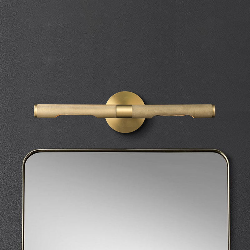 2 Lights Vanity Lighting Fixture Colonialism Linear Metal Sconce Wall Light in Black/Gold for Bathroom Clearhalo 'Vanity Lights' 'Wall Lights' Lighting' 1456294