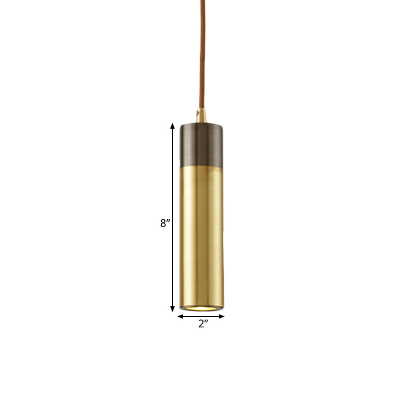 Column Beer Bar Hanging Light Kit Metal 1-Light Postmodernist Ceiling Pendant in Brass-Black Clearhalo 'Ceiling Lights' 'Modern Pendants' 'Modern' 'Pendant Lights' 'Pendants' Lighting' 1456429