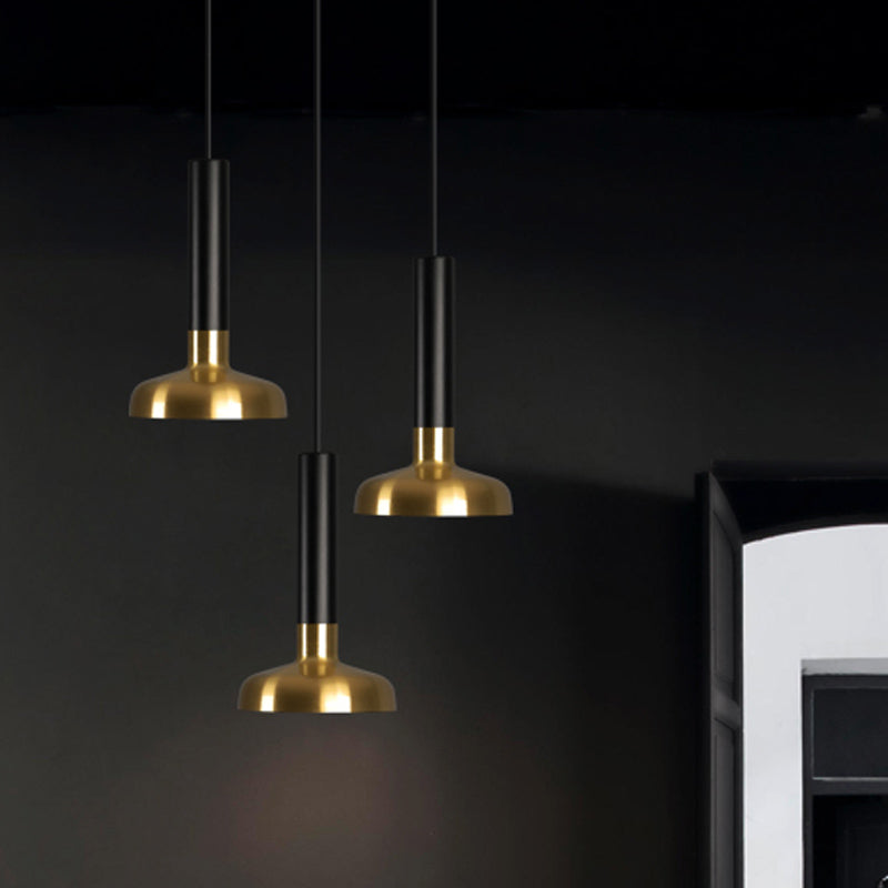 Mid Century Torch Metal Pendant Lighting LED Ceiling Suspension Lamp in Black-Gold over Kitchen Dinette Clearhalo 'Ceiling Lights' 'Modern Pendants' 'Modern' 'Pendant Lights' 'Pendants' Lighting' 1456441