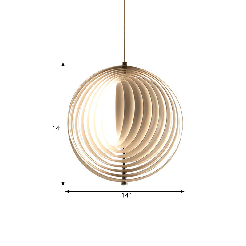 Simulated Eclipse Rotatable Ball Pendant Nordic Novelty Aluminum Single Lounge Hanging Light Fixture in White Clearhalo 'Ceiling Lights' 'Modern Pendants' 'Modern' 'Pendant Lights' 'Pendants' Lighting' 1456474