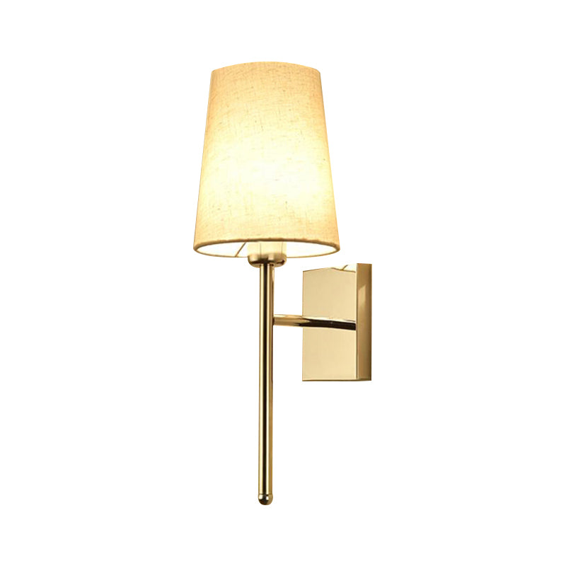 Tapered Wall Sconce Lighting Modernism Fabric LED Wall Mount Light in Chrome for Bedside Clearhalo 'Modern wall lights' 'Modern' 'Wall Lamps & Sconces' 'Wall Lights' Lighting' 145659