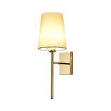 Tapered Wall Sconce Lighting Modernism Fabric LED Wall Mount Light in Chrome for Bedside Clearhalo 'Modern wall lights' 'Modern' 'Wall Lamps & Sconces' 'Wall Lights' Lighting' 145659