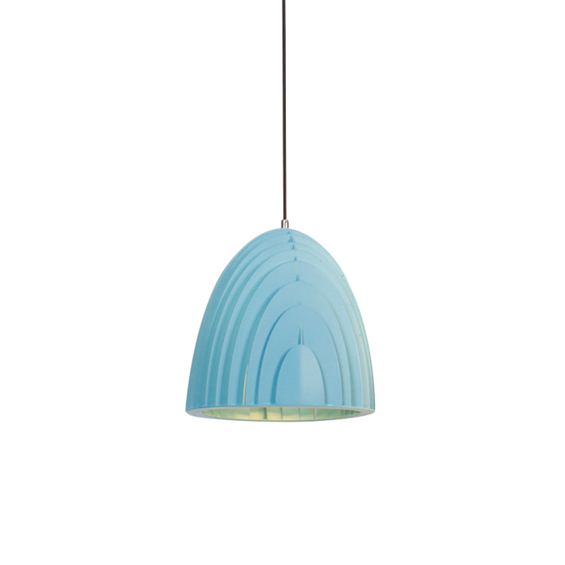 Wood Grain Designed Dome Suspension Lamp Simple Creative Single White/Yellow/Blue Pendant Light Kit Clearhalo 'Ceiling Lights' 'Modern Pendants' 'Modern' 'Pendant Lights' 'Pendants' Lighting' 1456650