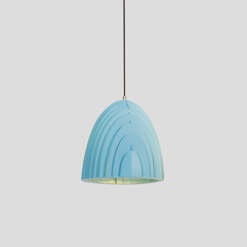 Wood Grain Designed Dome Suspension Lamp Simple Creative Single White/Yellow/Blue Pendant Light Kit Clearhalo 'Ceiling Lights' 'Modern Pendants' 'Modern' 'Pendant Lights' 'Pendants' Lighting' 1456651