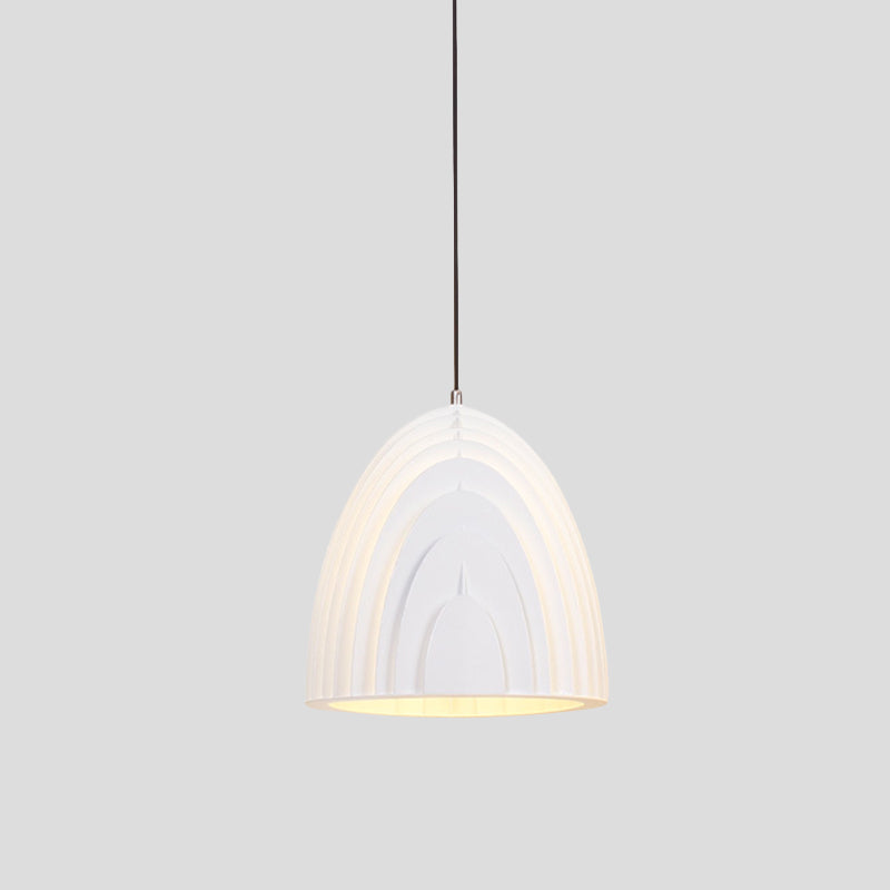 Wood Grain Designed Dome Suspension Lamp Simple Creative Single White/Yellow/Blue Pendant Light Kit Clearhalo 'Ceiling Lights' 'Modern Pendants' 'Modern' 'Pendant Lights' 'Pendants' Lighting' 1456656