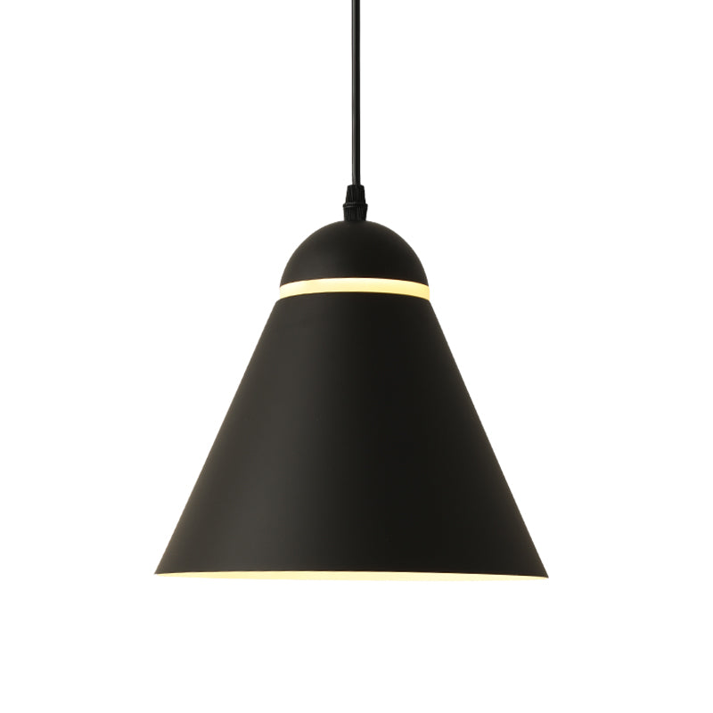 Sliced Cone Hanging Light Fixture Simplicity Metallic 1 Light Matte Black Drop Pendant Clearhalo 'Ceiling Lights' 'Modern Pendants' 'Modern' 'Pendant Lights' 'Pendants' Lighting' 1456692