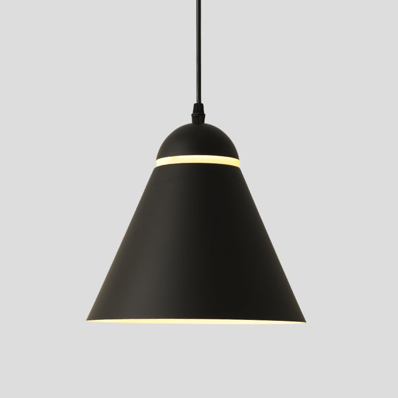 Sliced Cone Hanging Light Fixture Simplicity Metallic 1 Light Matte Black Drop Pendant Clearhalo 'Ceiling Lights' 'Modern Pendants' 'Modern' 'Pendant Lights' 'Pendants' Lighting' 1456693