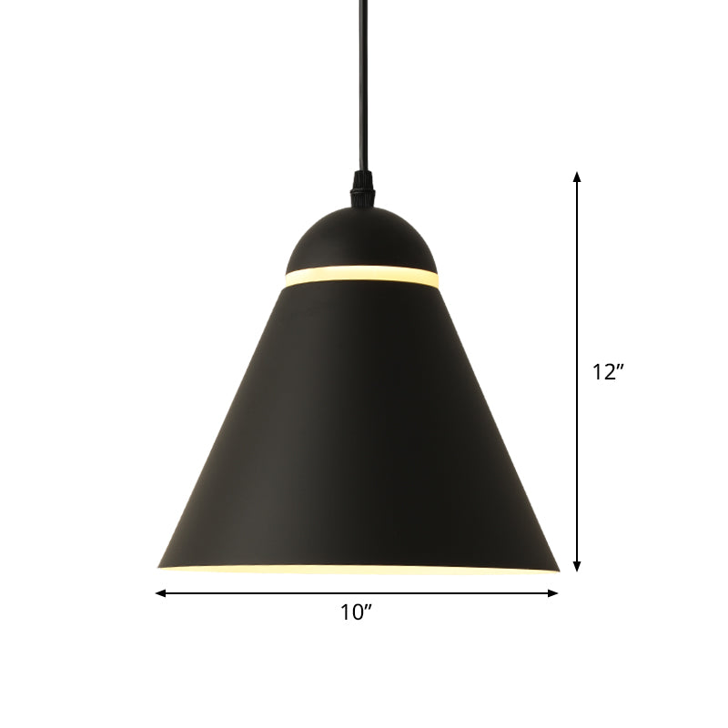 Sliced Cone Hanging Light Fixture Simplicity Metallic 1 Light Matte Black Drop Pendant Clearhalo 'Ceiling Lights' 'Modern Pendants' 'Modern' 'Pendant Lights' 'Pendants' Lighting' 1456694