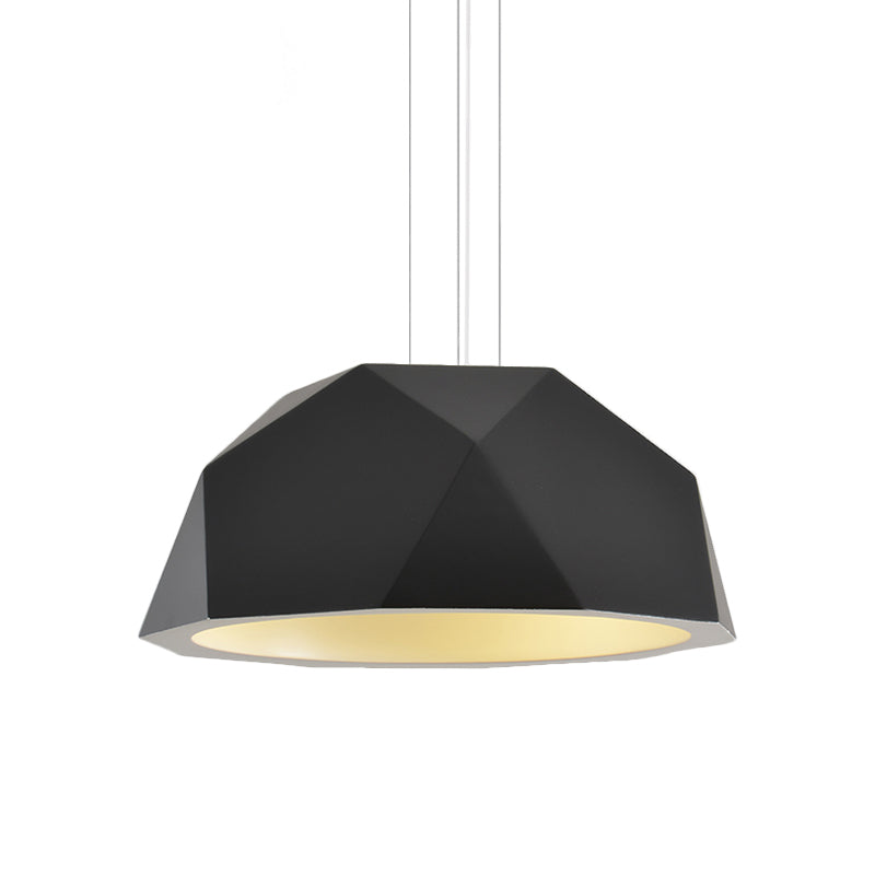 Faceted Hemispherical Hanging Lamp Simple Resin Single Guest Room Pendant Light Kit in Black/Grey Clearhalo 'Ceiling Lights' 'Modern Pendants' 'Modern' 'Pendant Lights' 'Pendants' Lighting' 1456697