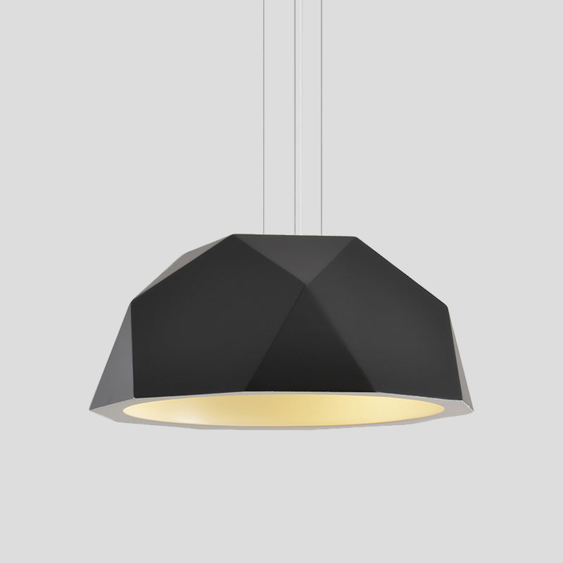 Faceted Hemispherical Hanging Lamp Simple Resin Single Guest Room Pendant Light Kit in Black/Grey Clearhalo 'Ceiling Lights' 'Modern Pendants' 'Modern' 'Pendant Lights' 'Pendants' Lighting' 1456698