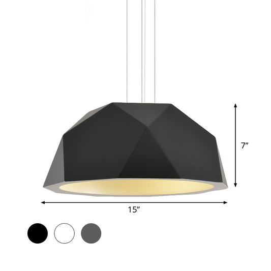 Faceted Hemispherical Hanging Lamp Simple Resin Single Guest Room Pendant Light Kit in Black/Grey Clearhalo 'Ceiling Lights' 'Modern Pendants' 'Modern' 'Pendant Lights' 'Pendants' Lighting' 1456699