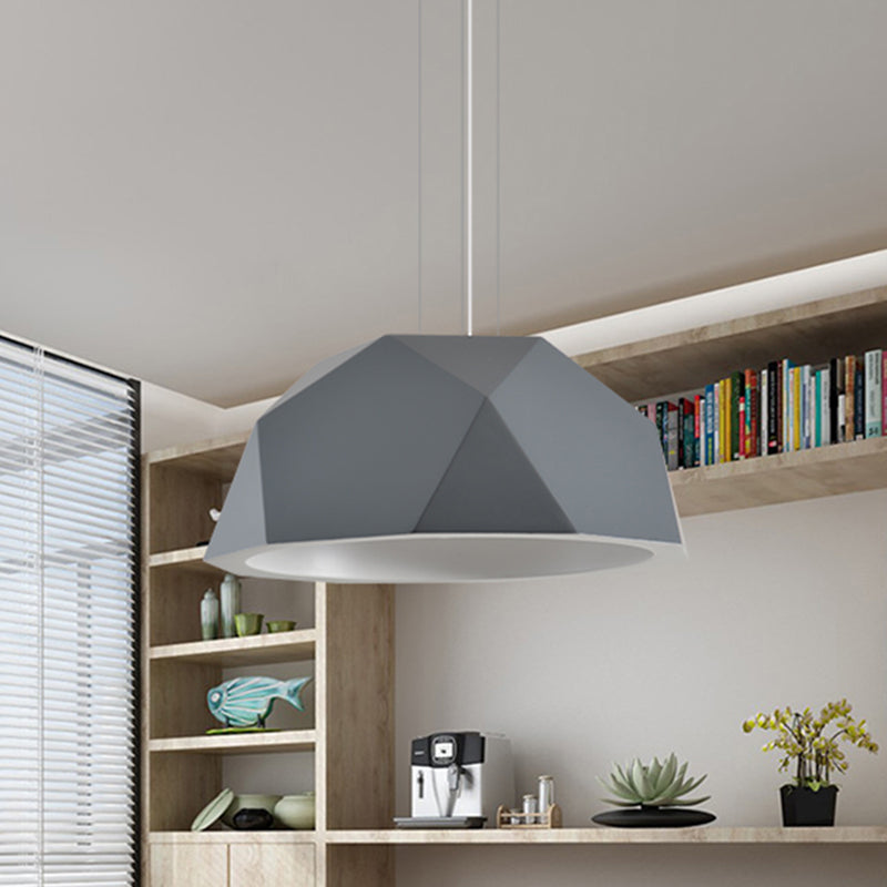 Faceted Hemispherical Hanging Lamp Simple Resin Single Guest Room Pendant Light Kit in Black/Grey Clearhalo 'Ceiling Lights' 'Modern Pendants' 'Modern' 'Pendant Lights' 'Pendants' Lighting' 1456701