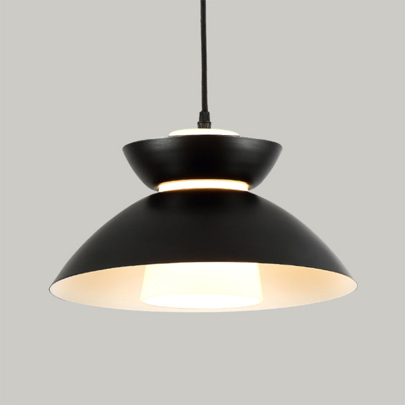 Iron Flare Pendant Lighting Simple 1 Bulb Black/Coffee Suspension Lamp with Interior Matte Glass Shade Clearhalo 'Ceiling Lights' 'Modern Pendants' 'Modern' 'Pendant Lights' 'Pendants' Lighting' 1456712