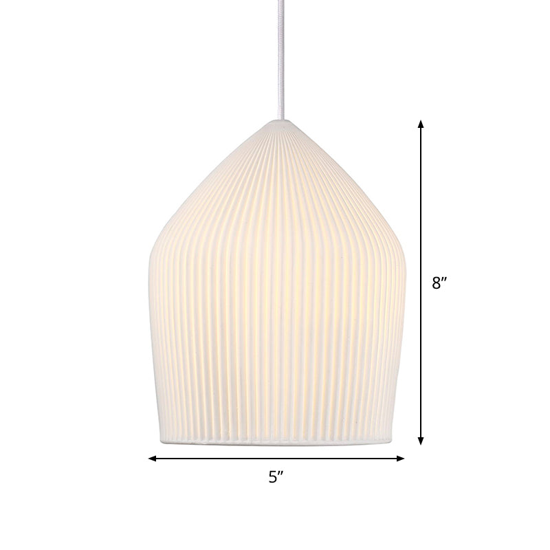 Simple Single Suspension Pendant Light Prismatic Glass White Cloche Hanging Lamp Kit Clearhalo 'Ceiling Lights' 'Modern Pendants' 'Modern' 'Pendant Lights' 'Pendants' Lighting' 1456732