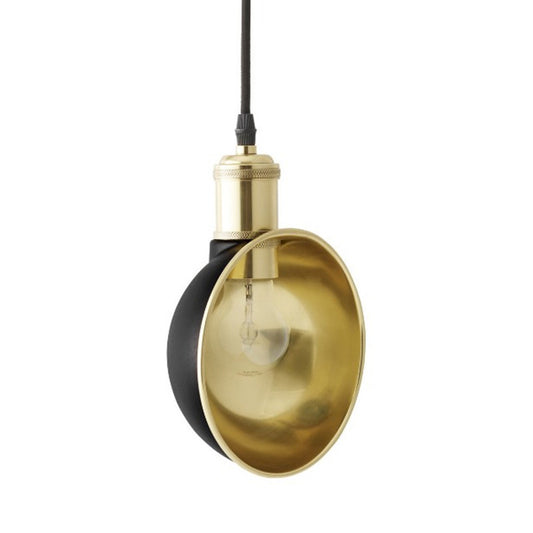 Black and Brass Inner Pot Pendant Light Simple 1 Bulb Metal Ceiling Suspension Lamp for Kitchen Clearhalo 'Ceiling Lights' 'Modern Pendants' 'Modern' 'Pendant Lights' 'Pendants' Lighting' 1456755