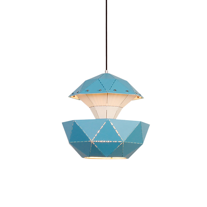 Iron Sailboat Laser-Cut Hanging Lamp Macaron 1 Light Pink/Blue/White Pendant Ceiling Light for Living Room Clearhalo 'Ceiling Lights' 'Modern Pendants' 'Modern' 'Pendant Lights' 'Pendants' Lighting' 1456780