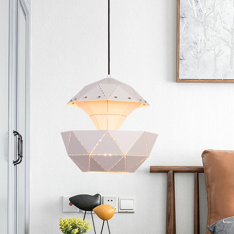 Iron Sailboat Laser-Cut Hanging Lamp Macaron 1 Light Pink/Blue/White Pendant Ceiling Light for Living Room White Clearhalo 'Ceiling Lights' 'Modern Pendants' 'Modern' 'Pendant Lights' 'Pendants' Lighting' 1456783