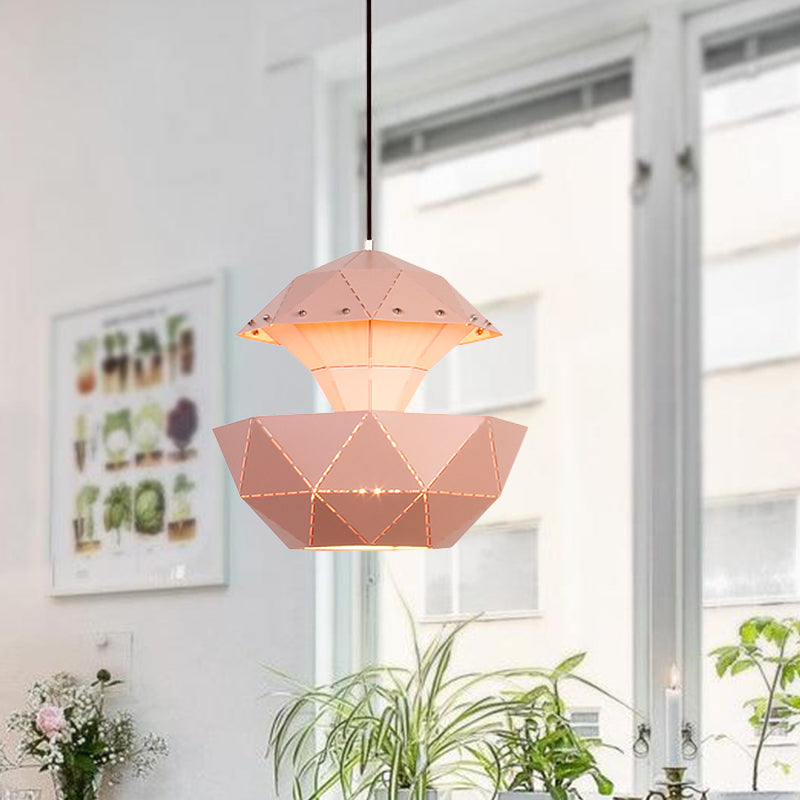 Iron Sailboat Laser-Cut Hanging Lamp Macaron 1 Light Pink/Blue/White Pendant Ceiling Light for Living Room Clearhalo 'Ceiling Lights' 'Modern Pendants' 'Modern' 'Pendant Lights' 'Pendants' Lighting' 1456788