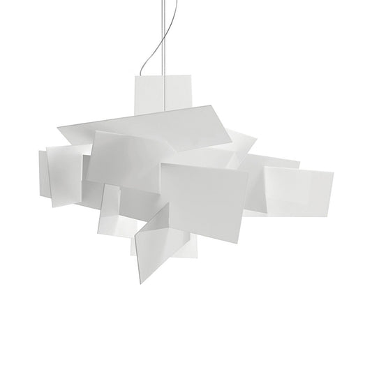 Artistry Spliced Acrylic Drop Pendant 2 Bulbs Multi Light Ceiling Light in White/Red for Living Room Clearhalo 'Ceiling Lights' 'Chandeliers' 'Modern Chandeliers' 'Modern' Lighting' 1456818