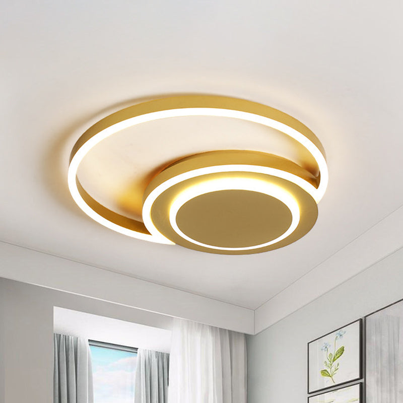 Crescent Bedroom Ceiling Light Acrylic Modern 18"/21.5" Wide LED Flush Mount Lamp in Gold Gold Clearhalo 'Ceiling Lights' 'Close To Ceiling Lights' 'Close to ceiling' 'Flush mount' Lighting' 1456893