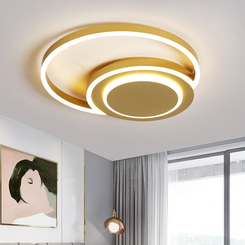 Crescent Bedroom Ceiling Light Acrylic Modern 18"/21.5" Wide LED Flush Mount Lamp in Gold Clearhalo 'Ceiling Lights' 'Close To Ceiling Lights' 'Close to ceiling' 'Flush mount' Lighting' 1456895