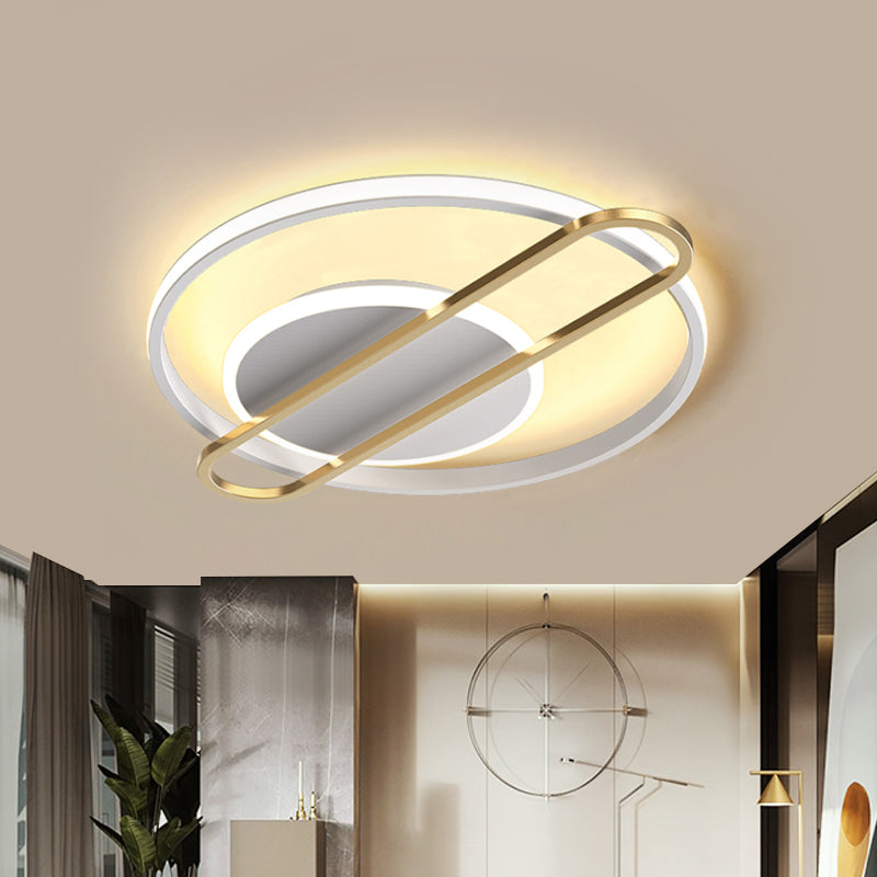 Black/Gold/White Circle Thin Flush Mount Modernist Aluminum 16.5"/20.5" Wide LED Ceiling Flush Light Fixture Clearhalo 'Ceiling Lights' 'Close To Ceiling Lights' 'Close to ceiling' 'Flush mount' Lighting' 1456906