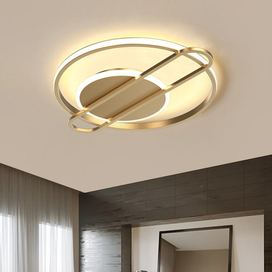 Black/Gold/White Circle Thin Flush Mount Modernist Aluminum 16.5"/20.5" Wide LED Ceiling Flush Light Fixture Clearhalo 'Ceiling Lights' 'Close To Ceiling Lights' 'Close to ceiling' 'Flush mount' Lighting' 1456910