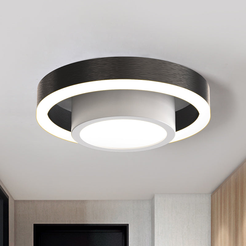 Dual Hoop Small Acrylic Ceiling Flush Nordic Black/Coffee/Gold LED Flush Mount Lighting for Hallway Clearhalo 'Ceiling Lights' 'Close To Ceiling Lights' 'Close to ceiling' 'Flush mount' Lighting' 1456941