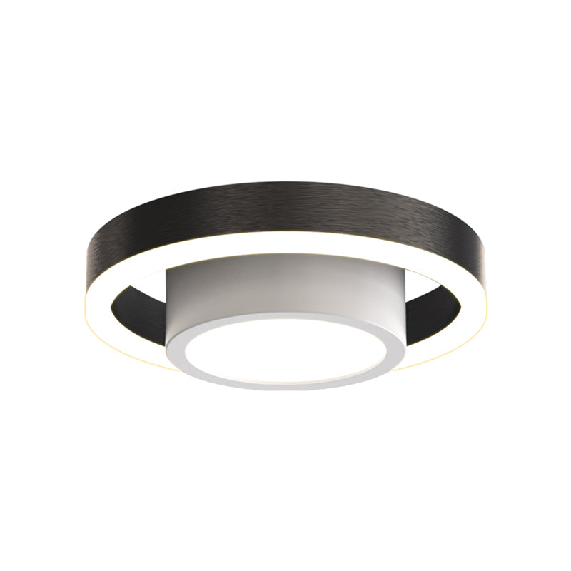 Dual Hoop Small Acrylic Ceiling Flush Nordic Black/Coffee/Gold LED Flush Mount Lighting for Hallway Clearhalo 'Ceiling Lights' 'Close To Ceiling Lights' 'Close to ceiling' 'Flush mount' Lighting' 1456942