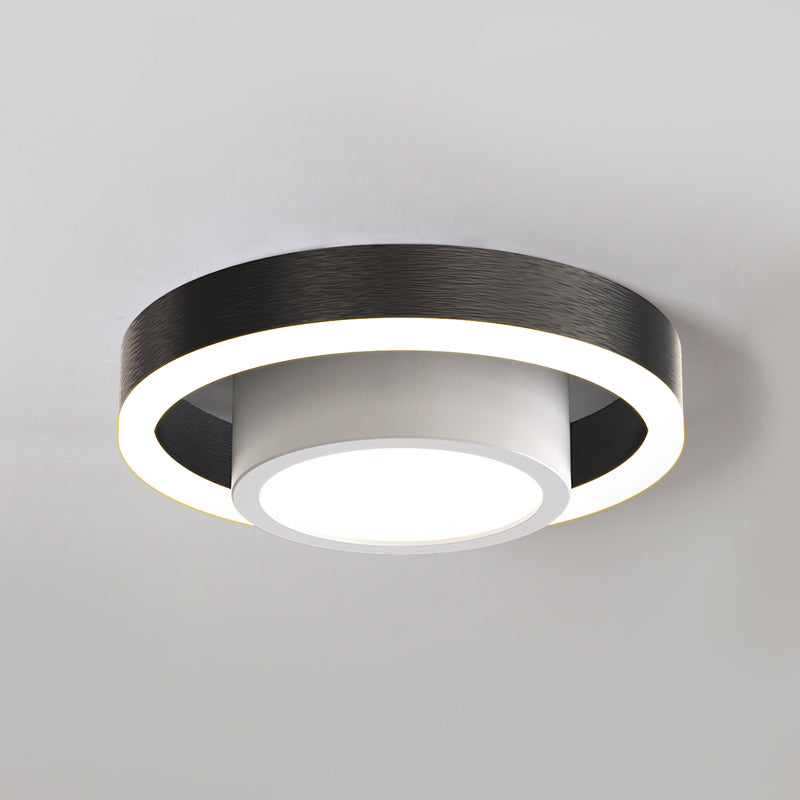 Dual Hoop Small Acrylic Ceiling Flush Nordic Black/Coffee/Gold LED Flush Mount Lighting for Hallway Clearhalo 'Ceiling Lights' 'Close To Ceiling Lights' 'Close to ceiling' 'Flush mount' Lighting' 1456943