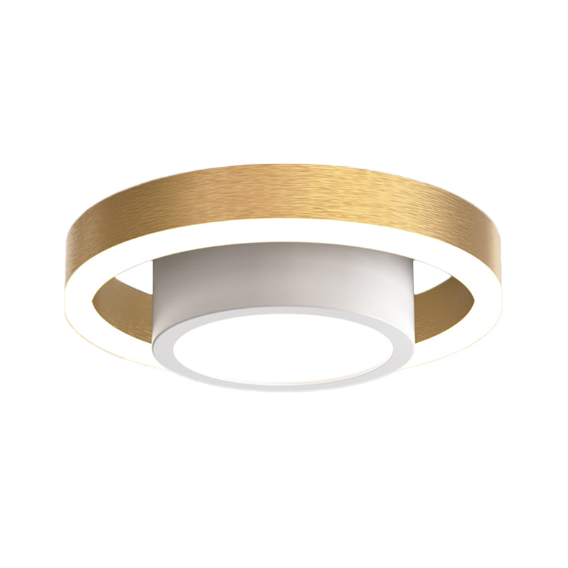 Dual Hoop Small Acrylic Ceiling Flush Nordic Black/Coffee/Gold LED Flush Mount Lighting for Hallway Clearhalo 'Ceiling Lights' 'Close To Ceiling Lights' 'Close to ceiling' 'Flush mount' Lighting' 1456947