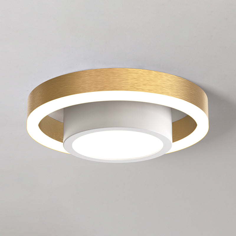 Dual Hoop Small Acrylic Ceiling Flush Nordic Black/Coffee/Gold LED Flush Mount Lighting for Hallway Clearhalo 'Ceiling Lights' 'Close To Ceiling Lights' 'Close to ceiling' 'Flush mount' Lighting' 1456948