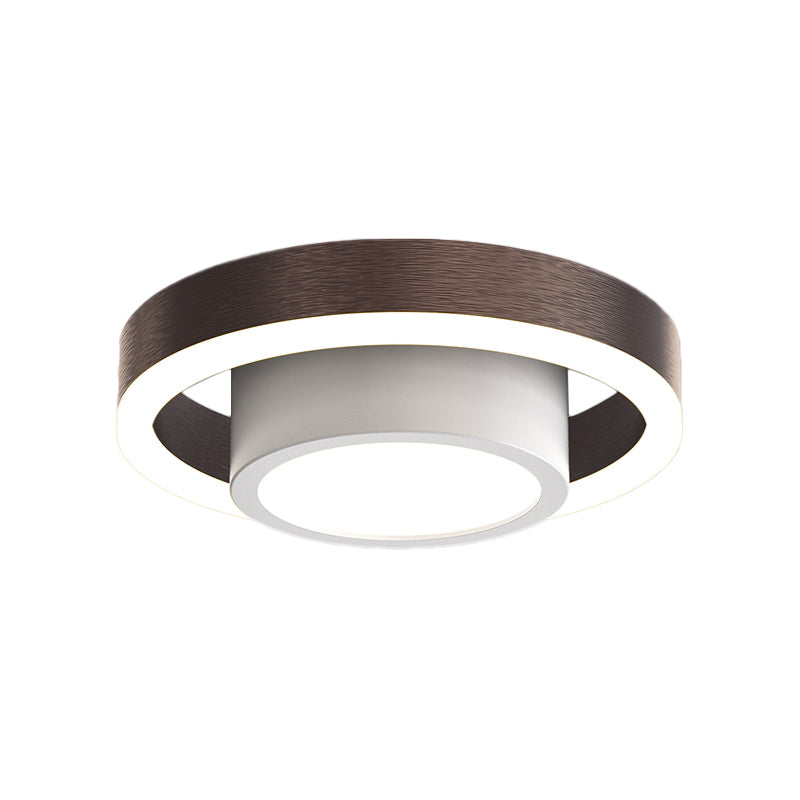 Dual Hoop Small Acrylic Ceiling Flush Nordic Black/Coffee/Gold LED Flush Mount Lighting for Hallway Clearhalo 'Ceiling Lights' 'Close To Ceiling Lights' 'Close to ceiling' 'Flush mount' Lighting' 1456951