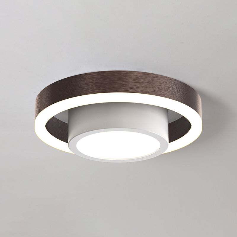 Dual Hoop Small Acrylic Ceiling Flush Nordic Black/Coffee/Gold LED Flush Mount Lighting for Hallway Clearhalo 'Ceiling Lights' 'Close To Ceiling Lights' 'Close to ceiling' 'Flush mount' Lighting' 1456952