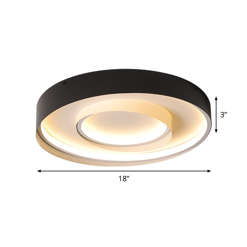 2-Circle Hotel Flush Mount Light Acrylic Minimalism 18/22 Inch Dia LED Ceiling Fixture in Warm/White Light Clearhalo 'Ceiling Lights' 'Close To Ceiling Lights' 'Close to ceiling' 'Flush mount' Lighting' 1457304