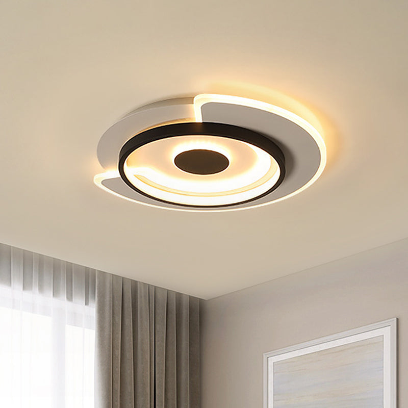 Thin Round Flush Mount Lighting Minimal Acrylic Hotel 18"/21.5" Wide LED Surface Ceiling Light in Black-White Clearhalo 'Ceiling Lights' 'Close To Ceiling Lights' 'Close to ceiling' 'Flush mount' Lighting' 1457318