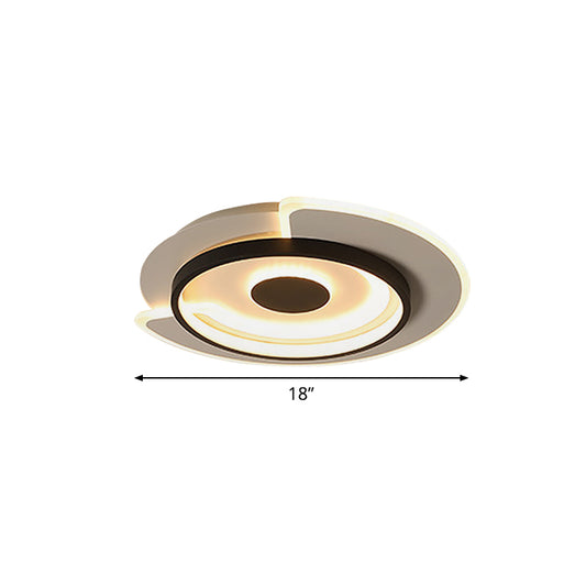 Thin Round Flush Mount Lighting Minimal Acrylic Hotel 18"/21.5" Wide LED Surface Ceiling Light in Black-White Clearhalo 'Ceiling Lights' 'Close To Ceiling Lights' 'Close to ceiling' 'Flush mount' Lighting' 1457322