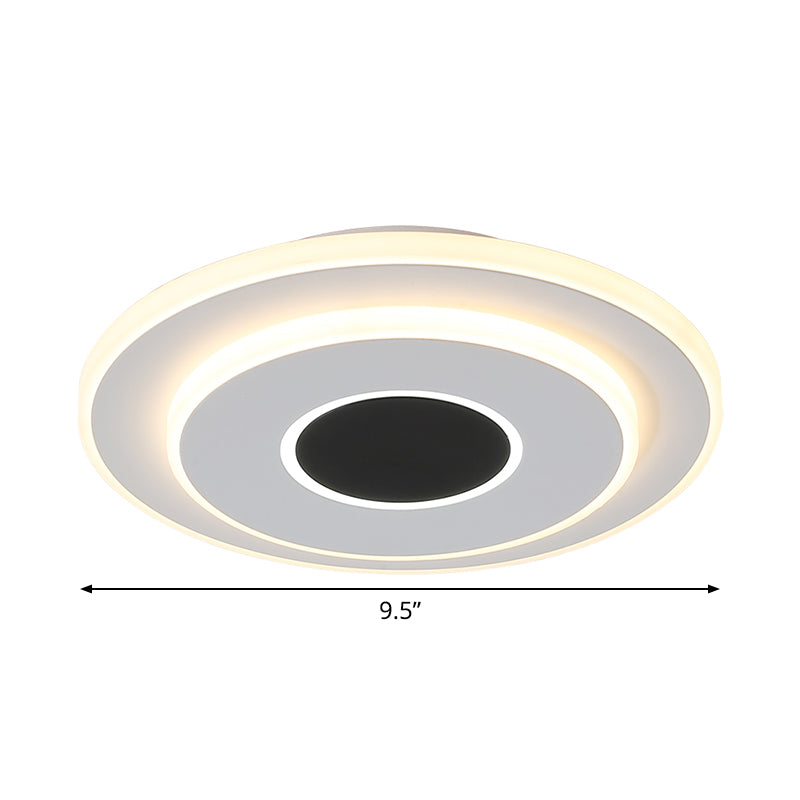 Nordic Mini Square/Round Thin Flushmount Acrylic Corridor LED Ceiling Lighting in Warm/White Light, Black-White Clearhalo 'Ceiling Lights' 'Close To Ceiling Lights' 'Close to ceiling' 'Flush mount' Lighting' 1457352