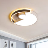 Modern Rounded Splicing Ceiling Flush Acrylic Bedroom 18"/22" Dia LED Flush Mount Lighting in Warm/White Light, Black-White Clearhalo 'Ceiling Lights' 'Close To Ceiling Lights' 'Close to ceiling' 'Flush mount' Lighting' 1457370