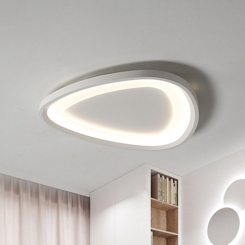 Raindrop Shaped Thin LED Ceiling Lighting Simple Aluminum White Flush Mounted Lamp in Warm/White Light for Kitchen, 18"/23.5" W Clearhalo 'Ceiling Lights' 'Close To Ceiling Lights' 'Close to ceiling' 'Flush mount' Lighting' 1457470