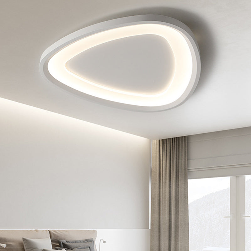 Raindrop Shaped Thin LED Ceiling Lighting Simple Aluminum White Flush Mounted Lamp in Warm/White Light for Kitchen, 18"/23.5" W White Clearhalo 'Ceiling Lights' 'Close To Ceiling Lights' 'Close to ceiling' 'Flush mount' Lighting' 1457471