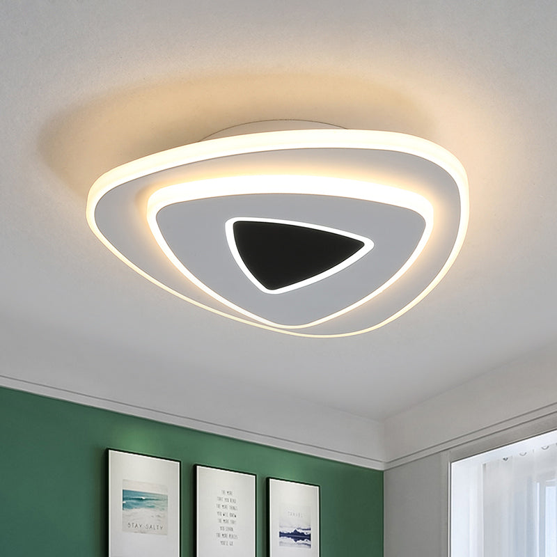 Nordic LED Ceiling Flush Acrylic Black and White Stacked Triangle Flush Mount Recessed Lighting in Warm/White Light Clearhalo 'Ceiling Lights' 'Close To Ceiling Lights' 'Close to ceiling' 'Flush mount' Lighting' 1457476