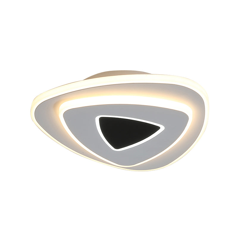 Nordic LED Ceiling Flush Acrylic Black and White Stacked Triangle Flush Mount Recessed Lighting in Warm/White Light Clearhalo 'Ceiling Lights' 'Close To Ceiling Lights' 'Close to ceiling' 'Flush mount' Lighting' 1457478