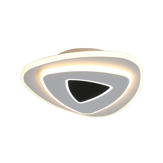 Nordic LED Ceiling Flush Acrylic Black and White Stacked Triangle Flush Mount Recessed Lighting in Warm/White Light Clearhalo 'Ceiling Lights' 'Close To Ceiling Lights' 'Close to ceiling' 'Flush mount' Lighting' 1457478