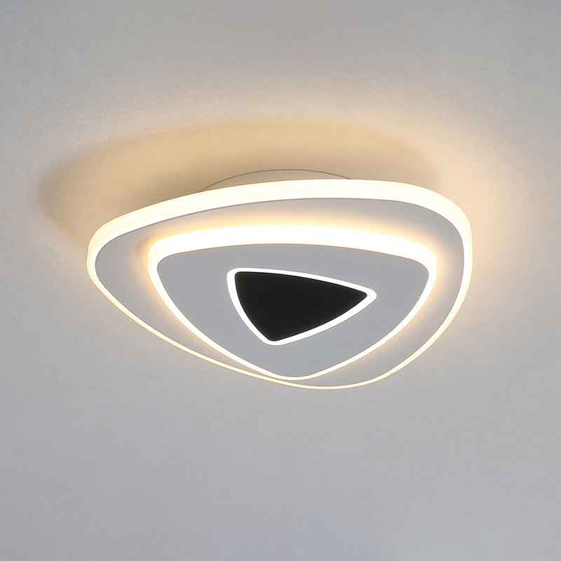 Nordic LED Ceiling Flush Acrylic Black and White Stacked Triangle Flush Mount Recessed Lighting in Warm/White Light Clearhalo 'Ceiling Lights' 'Close To Ceiling Lights' 'Close to ceiling' 'Flush mount' Lighting' 1457479