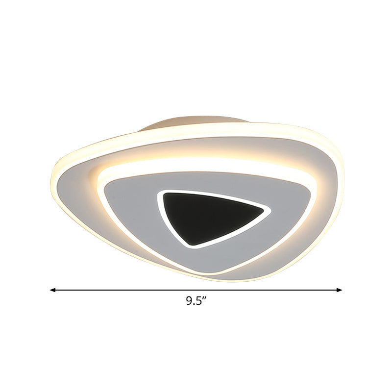 Nordic LED Ceiling Flush Acrylic Black and White Stacked Triangle Flush Mount Recessed Lighting in Warm/White Light Clearhalo 'Ceiling Lights' 'Close To Ceiling Lights' 'Close to ceiling' 'Flush mount' Lighting' 1457480