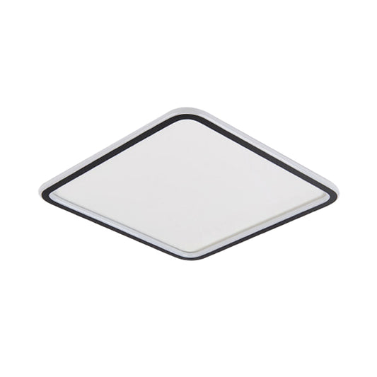 Extra Thin Squared Flush Mount Lamp Minimalist Aluminum Bedroom LED Ceiling Lighting in Black, 16/19.5/23.5 Inch Wide Clearhalo 'Ceiling Lights' 'Close To Ceiling Lights' 'Close to ceiling' 'Flush mount' Lighting' 1457495