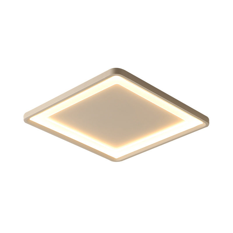 Super Thin Square Aluminum Flush Light Simplicity White 16"/19.5" Wide LED Ceiling Mount Fixture in Warm/White Light Clearhalo 'Ceiling Lights' 'Close To Ceiling Lights' 'Close to ceiling' Lighting' 1457501